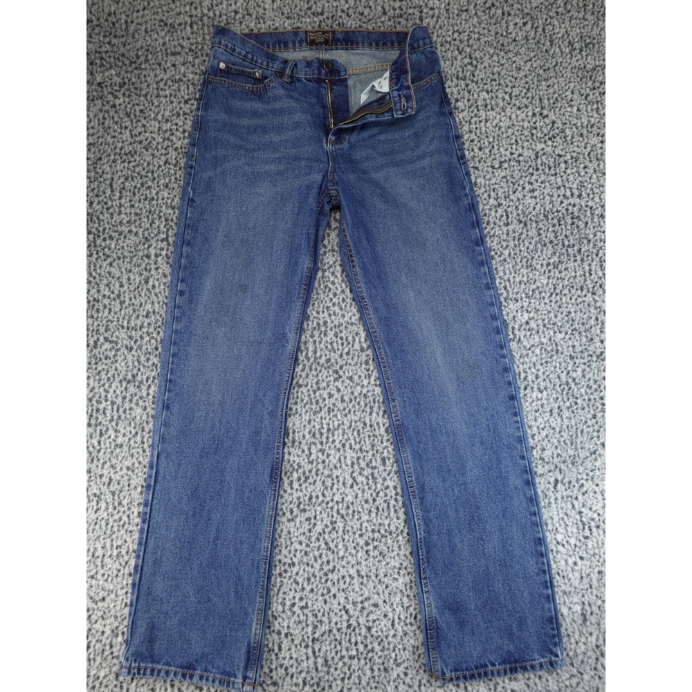 Pintlar Mens Straight Leg Jeans 33x34 Medium Wash Blue Denim 100% Cotton